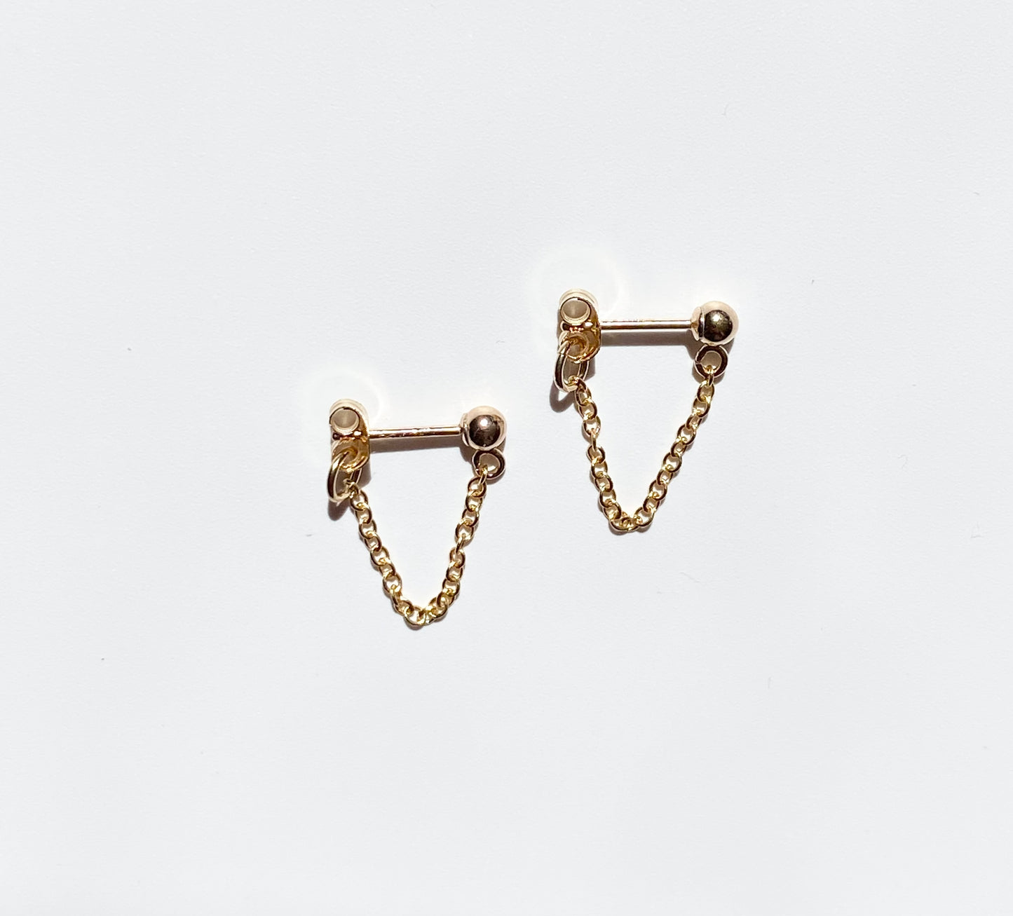 Mini Ball Chain Stud Earrings