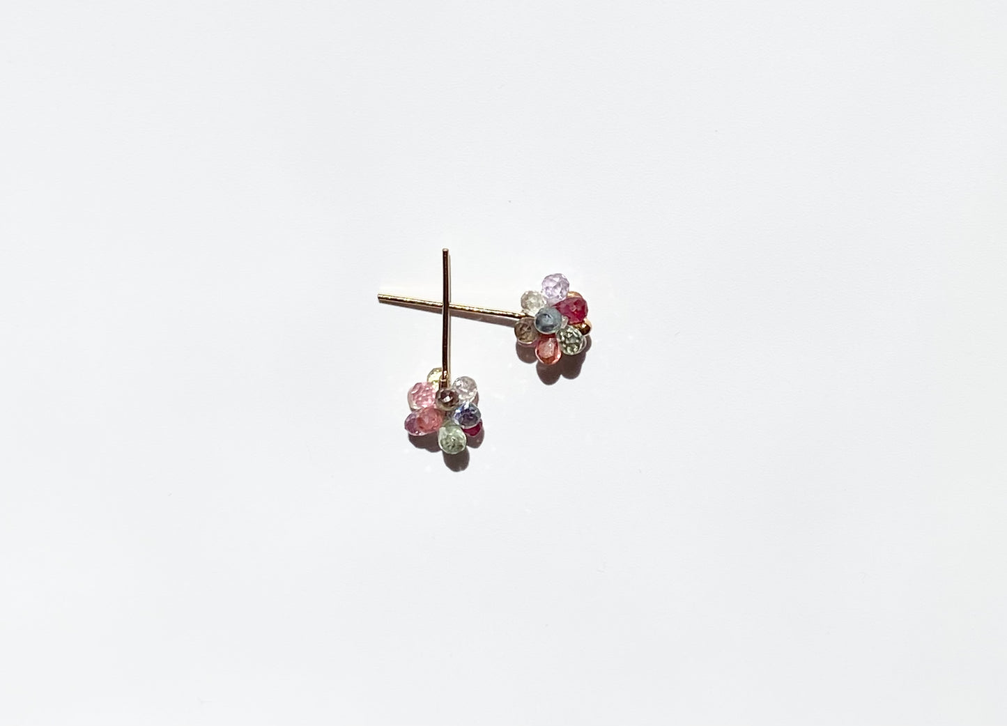 Multicolored Sapphire Ball Stud Earrings