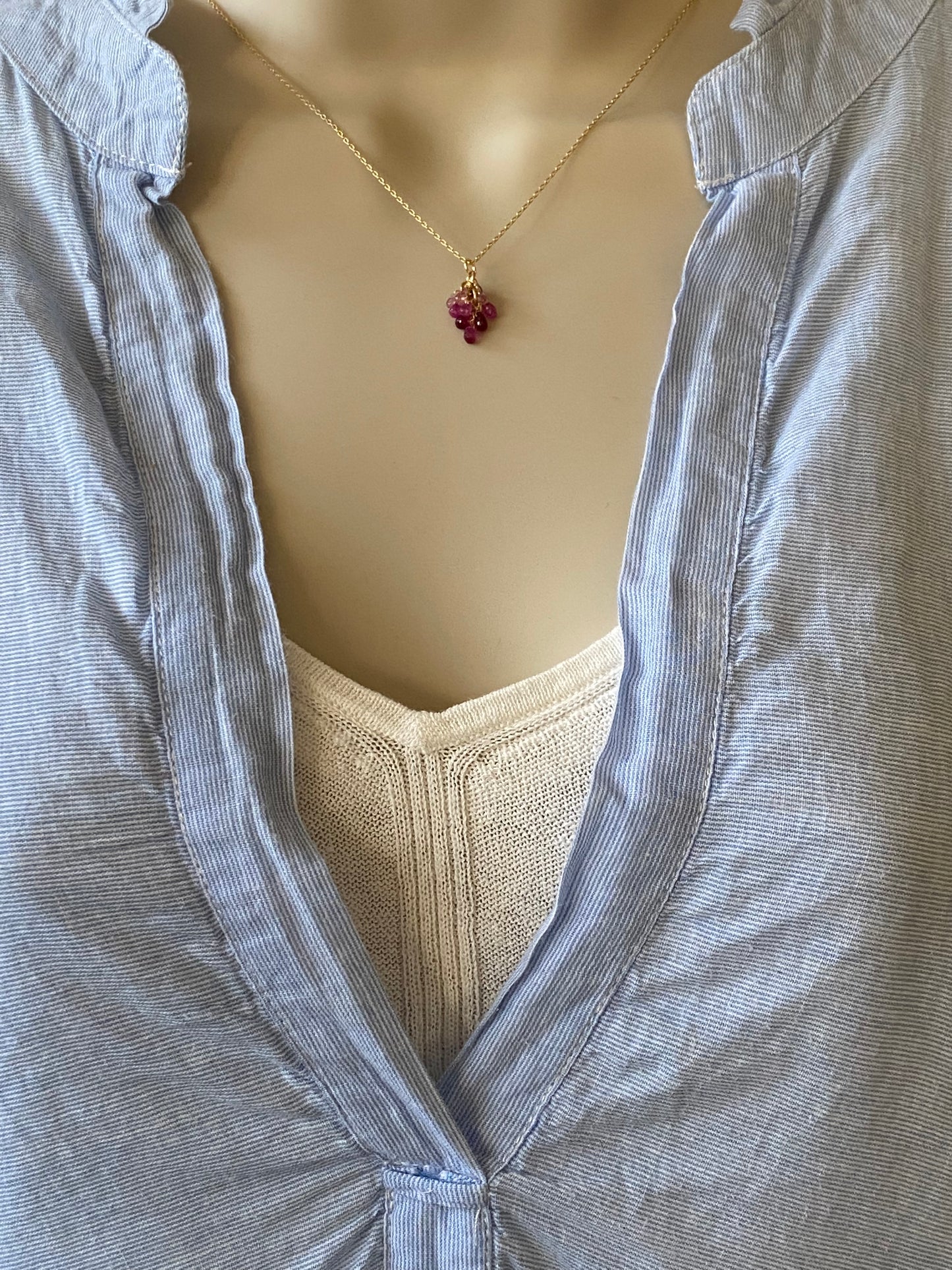 Gradient Red Sapphire Necklace
