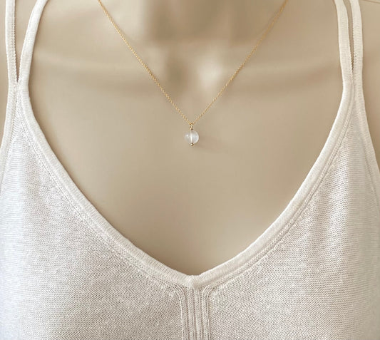 Blue Flash Moonstone Pendant Necklace