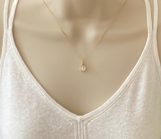Blue Flash Moonstone Pendant Necklace